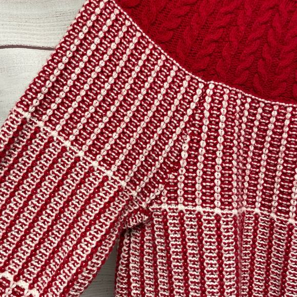 Talbots Factory Red Heavy Cable Knit Sweater Size L - Picture 4 of 9